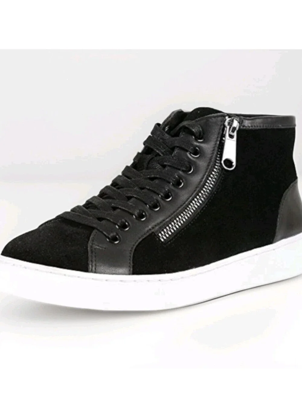 Vionic Splendid Torri Black Leather High Top Sneaker Shoes Women's Size 9.5